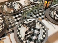 tableclothsfactory.com 5 Pack | Black/White Buffalo Plaid Cloth Dinner Napkins, Gingham Style | 15x15 Review