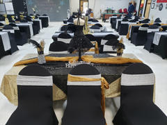 tableclothsfactory.com 5 Pack Silver Metallic Shiny Glittered Spandex Chair Sashes For Wedding Party Review