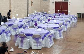 tableclothsfactory.com 5 Pack | Purple Embroidered Organza Chair Sashes | 7x108 Review
