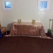 tableclothsfactory.com 90x132 Big Payette Sequin Rectangle Tablecloth - Rose Gold | Blush Review
