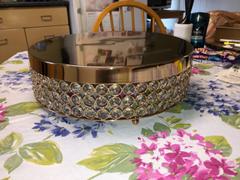 tableclothsfactory.com 13 Gold Crystal Beaded Metal Riser Cake Stand Review