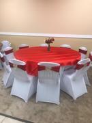 tableclothsfactory.com 90 | Red Satin Overlay | Seamless Square Table Overlays Review