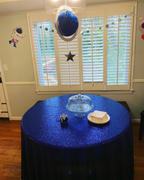 tableclothsfactory.com 108 Navy Premium Sequin Round Tablecloth Review
