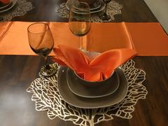 tableclothsfactory.com 5 Pack | Orange Seamless Satin Cloth Dinner Napkins, Wrinkle Resistant | 20x20 Review
