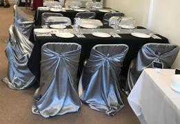tableclothsfactory.com Silver Universal Satin Chair Covers, Folding, Dining, Banquet & Standard Size Chair Covers Review