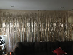 tableclothsfactory.com 8FT Champagne Metallic Tinsel Foil Fringe Curtains For Doorway & Party Backdrops Review