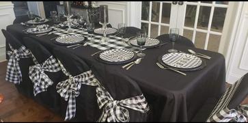 tableclothsfactory.com 5 Pack | Buffalo Plaid Checkered Chair Sashes - Black/White Review