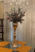tableclothsfactory.com 25” Gold Metal Floral Riser Trumpet Tall Metallic Vases Wholesale Review
