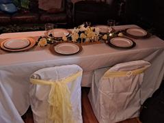 tableclothsfactory.com 1 Set Yellow Chiffon Hoods With Curly Willow Chiffon Chair Sashes Review