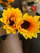 tableclothsfactory.com 5 Bushes | 70 Yellow Artificial Silk Blossomed Sunflowers | Vase Decor Review
