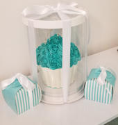 tableclothsfactory.com 10 PCS | Striped Cupcake Treat Goodie Boxes, Gift Box for Party Favors - Turquoise/White - Clearance SALE Review