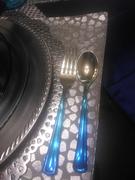 tableclothsfactory.com 24 Pack | 7 Blue & Silver Ombre Design Heavy Duty Plastic Forks | Plastic Silverware Review