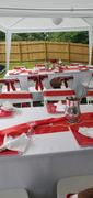 tableclothsfactory.com 5 Pack | Red | Reversible Chair Sashes with Buckle | Double Sided Pre-tied Bow Tie Chair Bands | Satin & Faux Leather Review