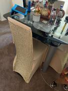 tableclothsfactory.com Champagne Spandex Stretch Banquet Chair Cover, Fitted with Metallic Glittering Back Review