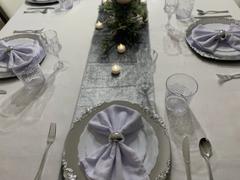 tableclothsfactory.com 6 Pack | Silver | 13 Round Baroque Charger Plates | Leaf Embossed Rim Review