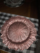 tableclothsfactory.com 6 Pack | 13 Blush/Rose Gold Round Reef Acrylic Plastic Charger Plates, Dinner Charger Plates Review