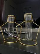 tableclothsfactory.com Set of 2 | 6.5 Vase Shaped Gold Metal Flower Stand with Clear Glass Test Tube Vase, Geometric Vase Review