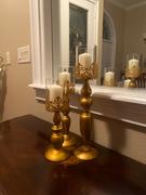 tableclothsfactory.com Set of 3 | Lace Design Gold Amber Hurricane Glass Candle Holder Set With Glass Tube - 12/14/17 Review