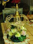 tableclothsfactory.com 14 Gold Crystal Metallic Royal Crown Cake Topper | Fillable Cake Crown Centerpiece Review