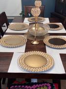 tableclothsfactory.com 14 Gold Wired Metal Acrylic Crystal Beaded Charger Plate Review