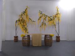 tableclothsfactory.com 5 Bushes | 44 Artificial Wisteria Vine | Ratta Silk Hanging Flower Garland | Yellow Review
