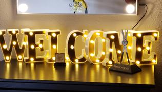 tableclothsfactory.com 6 Gold 3D Marquee Letters | Warm White 5 LED Light Up Letters | C Review