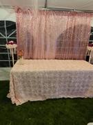 tableclothsfactory.com 8ftx8ft Blush/Rose Gold Sequin Photography Backdrop Semi-Sheer Curtain Review