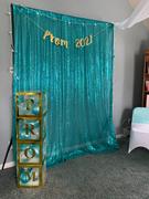 tableclothsfactory.com 8Ft H x 8Ft W Turquoise Sequin Curtains | Photo Booth Backdrop With Rod Pocket Review