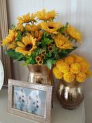 tableclothsfactory.com Set of 2 | 6 Gold Crackle Glass Hurricane Vase Candle Holder | Floral vase Review