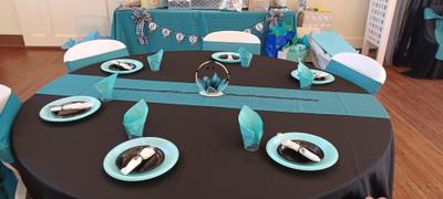 tableclothsfactory.com 90x132 Peacock Teal Polyester Rectangular Tablecloth Review