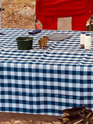 tableclothsfactory.com Buffalo Plaid Tablecloth | 90x132 Rectangular | White/Navy Blue | Checkered Polyester Linen Tablecloth Review