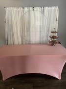 tableclothsfactory.com 6FT Blush/Rose Gold Rectangular Stretch Spandex Tablecloth Review