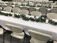 tableclothsfactory.com 7FT Frosted Real Touch Artificial Eucalyptus & Boxwood Leaf Vines Green Garlands Review