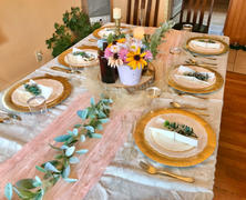 tableclothsfactory.com 10FT Gauze Table Runner Cheesecloth Fabric For Wedding Arch, Arbor Decor - Blush | Rose Gold Review