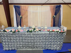 tableclothsfactory.com 18 Ft Navy Blue Window Scarf Valance, Wedding Drapery Sheer Organza Fabric Review