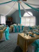 tableclothsfactory.com 18ft | Turquoise Wedding Arch Drapery Fabric Window Scarf Valance, Sheer Organza Linen Review