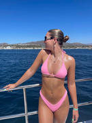 Kulani Kinis Slide Triangle Bikini Top - Barbie Pink Ribbed Review