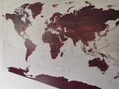 Trip Map Push Pin World Map - Burgundy (Detailed) Review