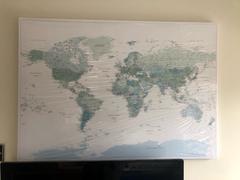 Trip Map Push Pin World Map - Sky Blue (Detailed) Review