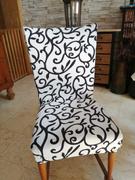 DecorZee Black & White Floral Vine Pattern Dining Chair Cover Review