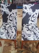 DecorZee Gray / White Floral Damask Pattern Dining Chair Cover Review