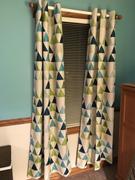 DecorZee Green / Blue Geometric Triangle Pattern Window Curtains Review