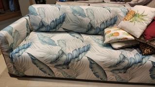 DecorZee Blue / White Palm Leaf Pattern Sofa Couch Cover Review