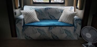 DecorZee Blue / White Palm Leaf Pattern Sofa Couch Cover Review