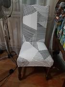 DecorZee Gray / White Abstract Triangle Pattern Dining Chair Cover Review