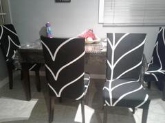 DecorZee Black & White Abstract Stripe Dining Chair Cover Review
