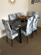 DecorZee Light Blue Palm Leaf Print Elastic Dining Chair Cover Review