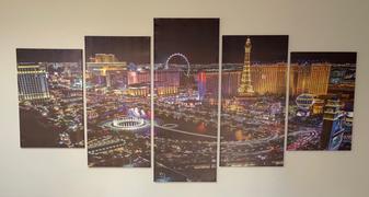 DecorZee 5-Piece Colorful Las Vegas Strip At Night Canvas Wall Art Review