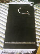 Modefa Luxury Meccan Woven Chenille Islamic Prayer Rug - Black Simple Review