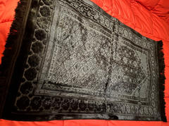 Modefa Luxury Velvet Islamic Prayer Rug Floral Stamp - Black Review